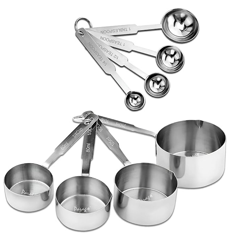 Parage Stainless Steel Measuring Cups & Spoon Combo