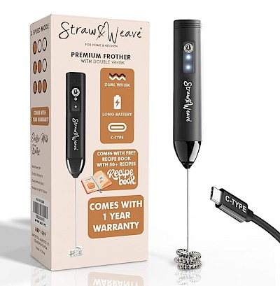 Coffee Frother Electric with Double Whisk