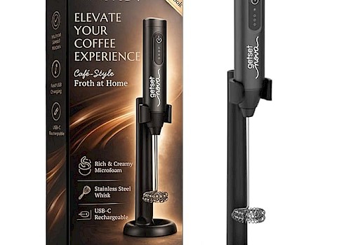 GetSetNova Rechargeable Milk Frother & Coffee Whisker with Dual Spring Tech