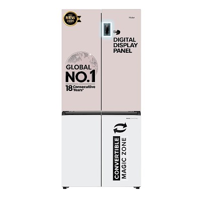 Haier 520L 3 Star Lumiere French Door Refrigerator - Rosette White