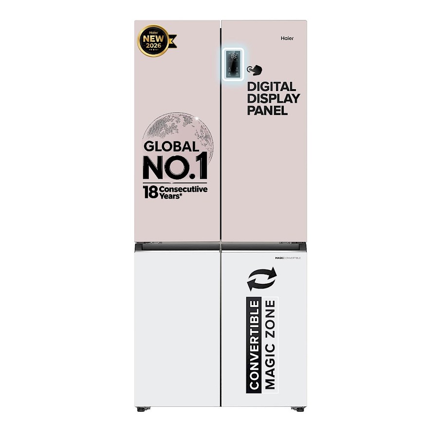 Haier 520L 3 Star Lumiere French Door Refrigerator - Rosette White