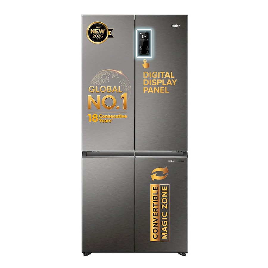 Haier 520L 3 Star Lumiere French Door Refrigerator - Inox Steel
