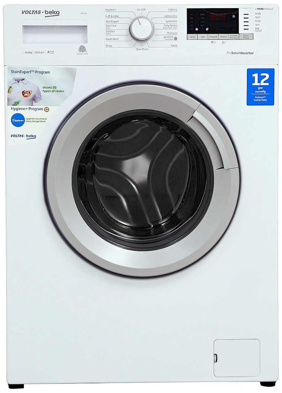 Voltas Beko 6.5 kg Inverter Fully Automatic Front Load Washing Machine (WFL65W, White)