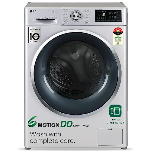 LG 7 kg Inverter Fully Automatic Front Load Washing Machine (FHT1207SWL, Silver)