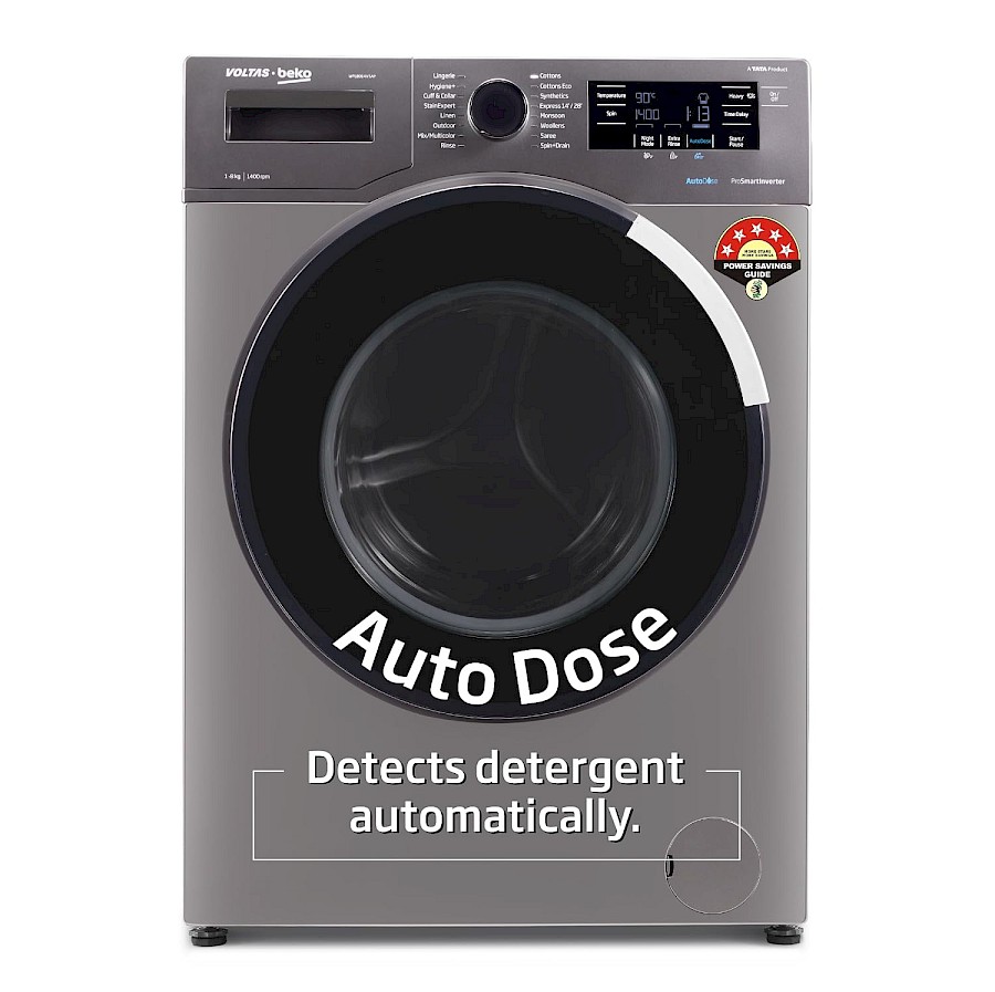 Voltas Beko 8 kg 5 Star Inverter Front Load Washing Machine (WFL8014VTAP, Anthracite)