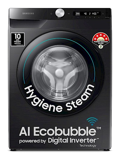 Samsung 8 kg 5 Star AI Control EcoBubble Front Load Washing Machine (WW80T504DAB1TL, Black Caviar)