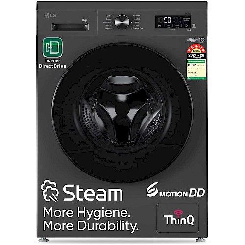 LG 8 kg 5 Star Direct Drive Touch Front Load Washing Machine (FHB1208Z4M, Middle Black)